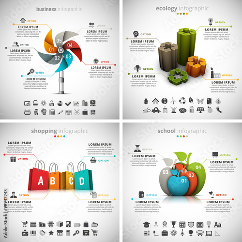 4 in 1 Business Infographics Bundle