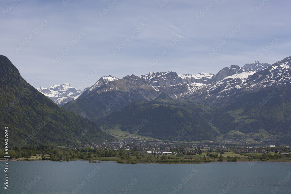 view to Lake Lucerne (Vierwaldstattersee) and mountain