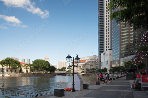 Singapore-December 2015.Bonham Street in Raffles Place in Singap