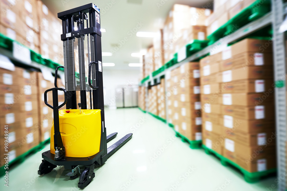 Fotografie loader stacker at warehouse