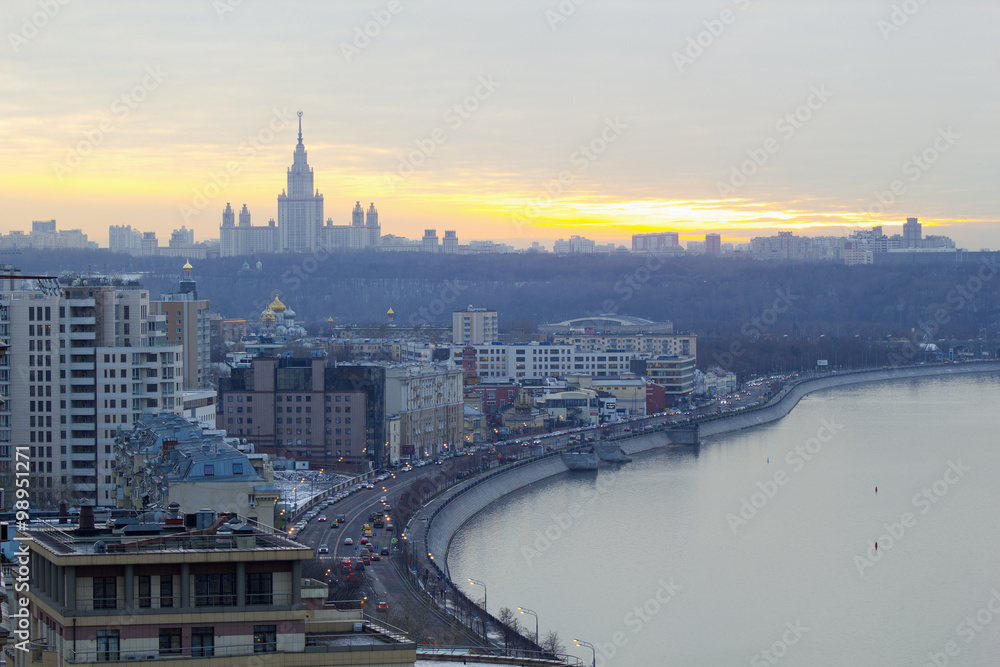 Obraz premium The urban landscape of large cities and their districts