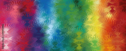 Abstract rainbow background with thorns for your creativity