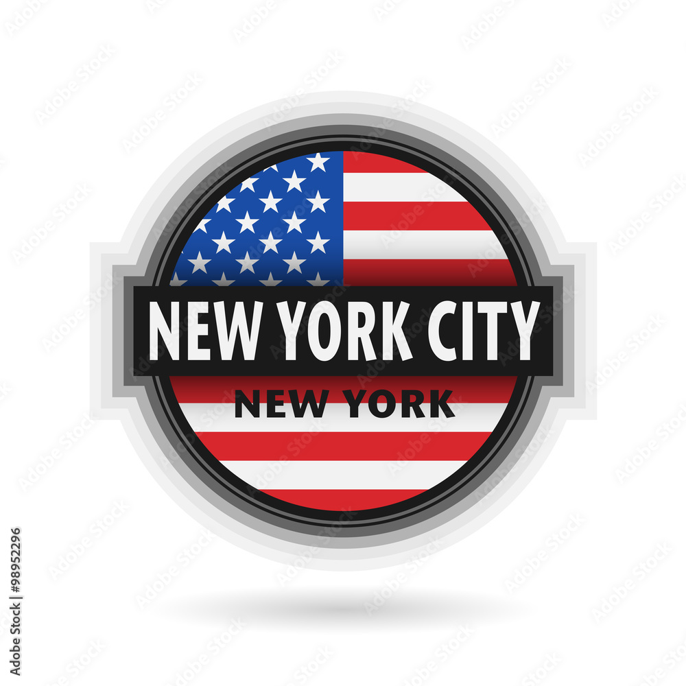 Emblem or label with name of New York City, New York Emblem or label with name of New York City, New York
