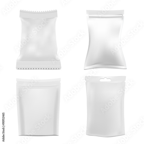 Set of White Foil Packaging