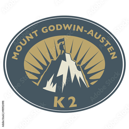 Stamp with text Mount Godwin-Austen, K2