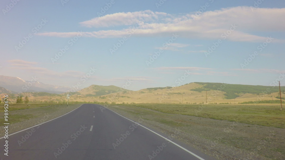 Kurai steppe and North Chuya ridge at the dawn. Kurai steppe and North Chuya ridge at the dawn.