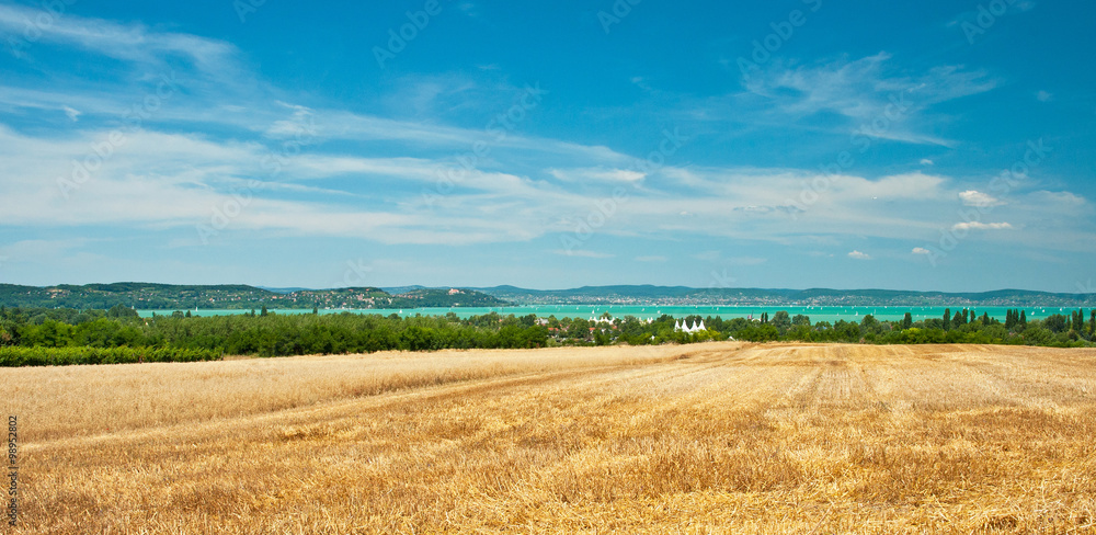 Fototapeta premium View on lake Balaton in summer