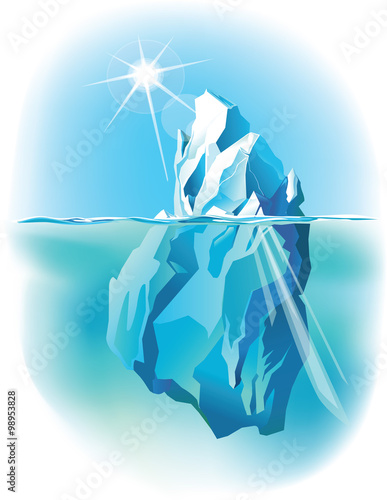 icebergVector iceberg under water and above water