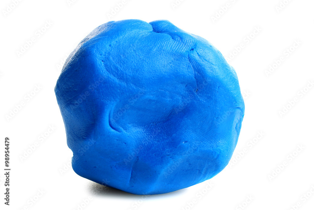 blue clay for kids isolated on white background blue clay for kids isolated on white background