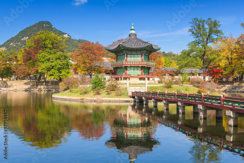 Autumn of Gyeongbokgung Palace in Seoul  Korea.