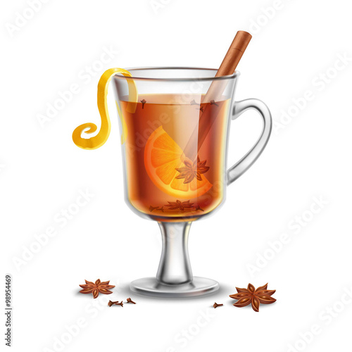 Grog. Hot rum drink with spices