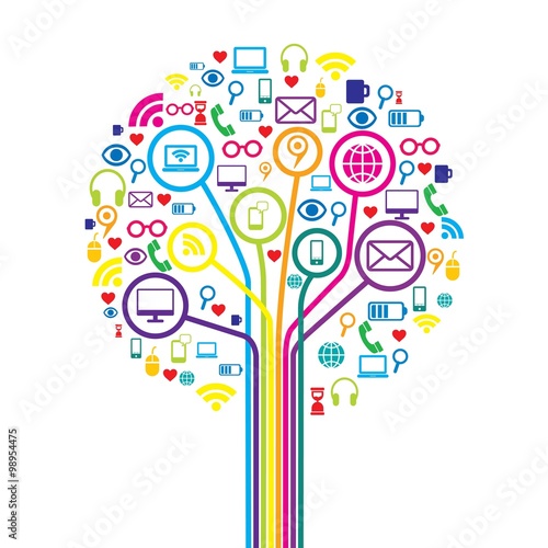 Round Communication tree. Web icon