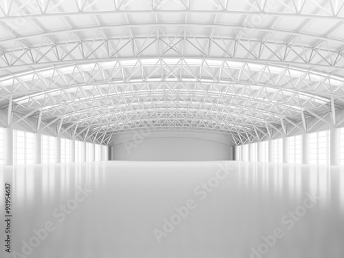 Fotografia Abstract empty white warehouse interior