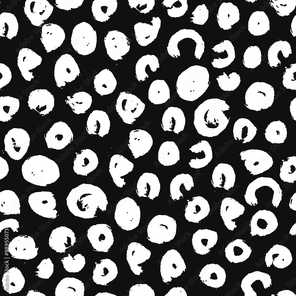Fototapeta premium Vector seamless trendy modern brush spot pattern