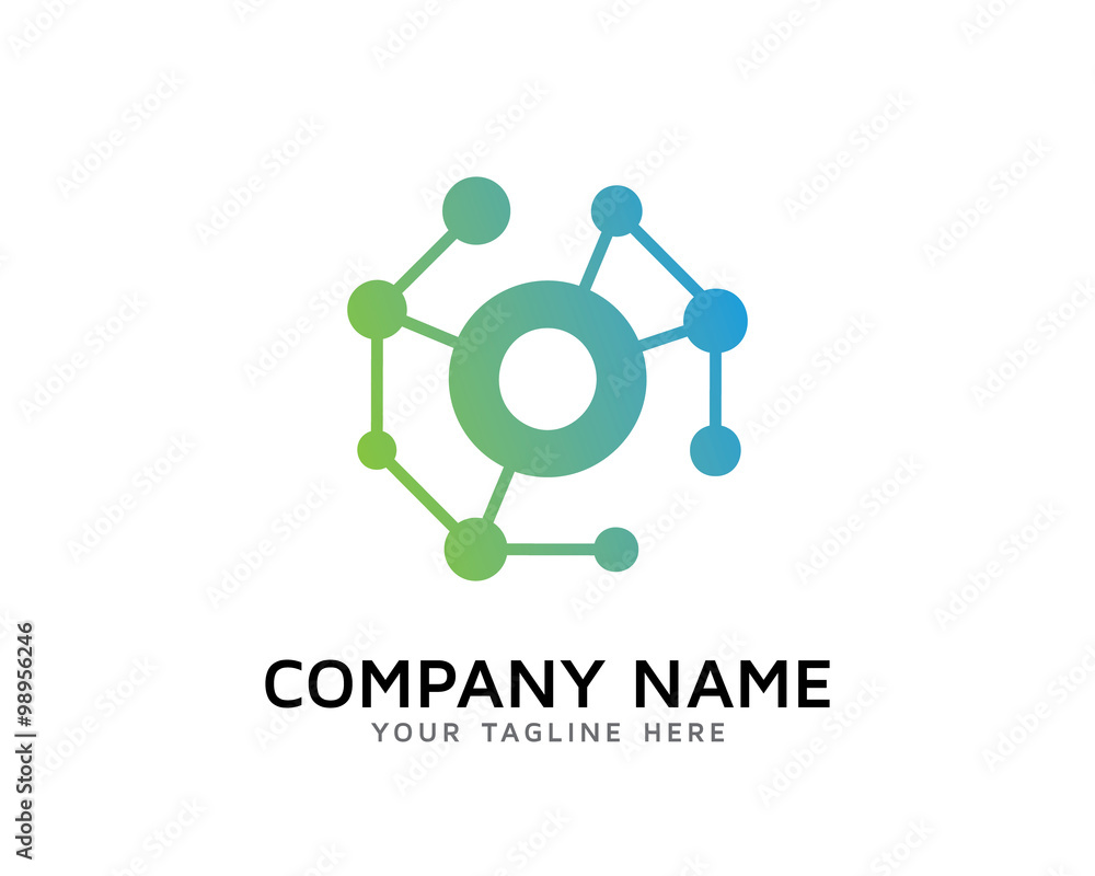 Letter O Connecting Network Logo Letter O Connecting Network Logo