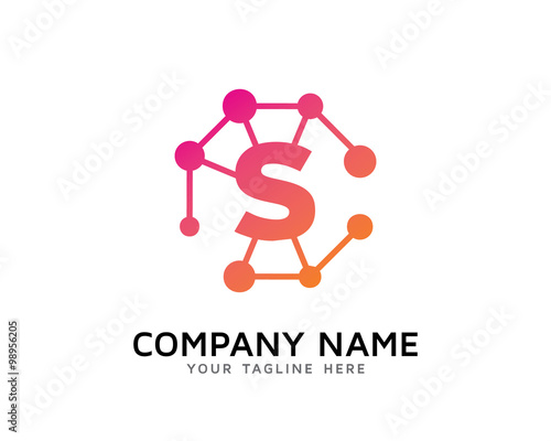 Letter S Connecting Network Logo