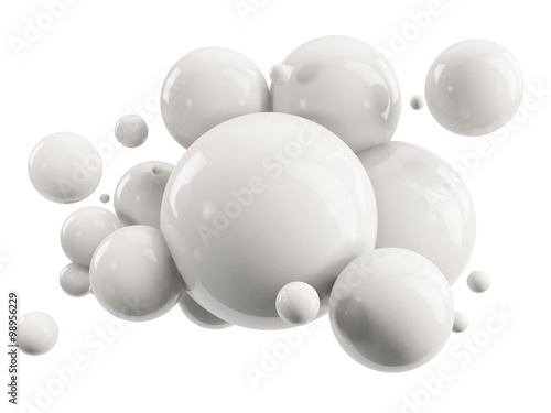 abstract group of white spheres on white