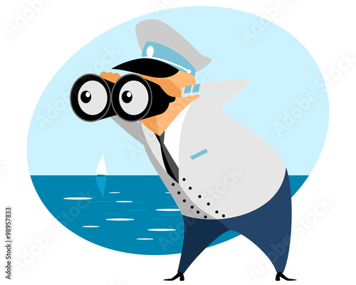 Captain with binoculars