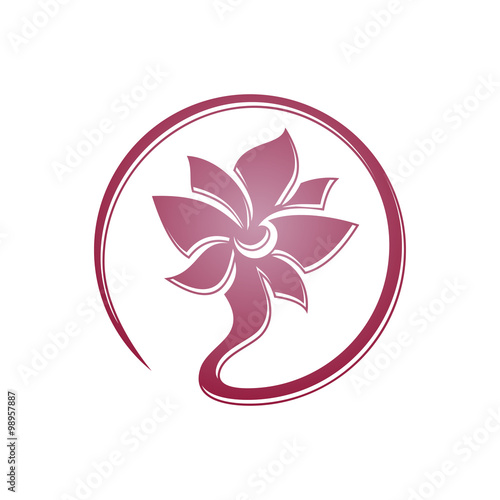 Fototapeta Naklejka Na Ścianę i Meble -  Circle Beautiful Flower Logo Icon