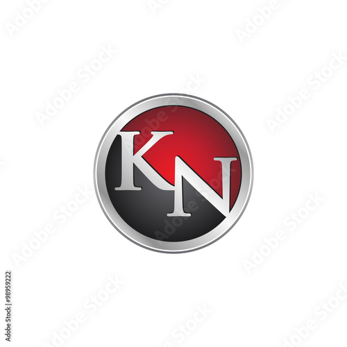 KN initial circle logo red