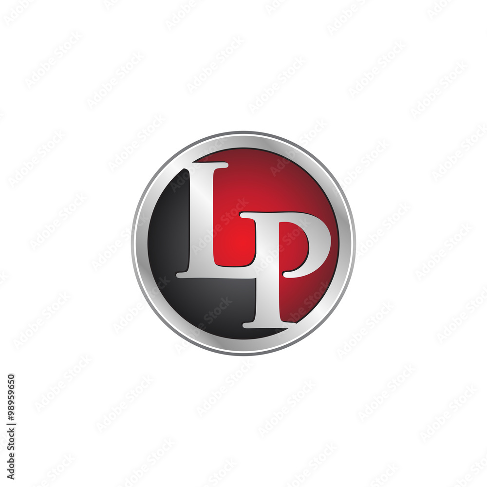 LP initial circle logo red LP initial circle logo red