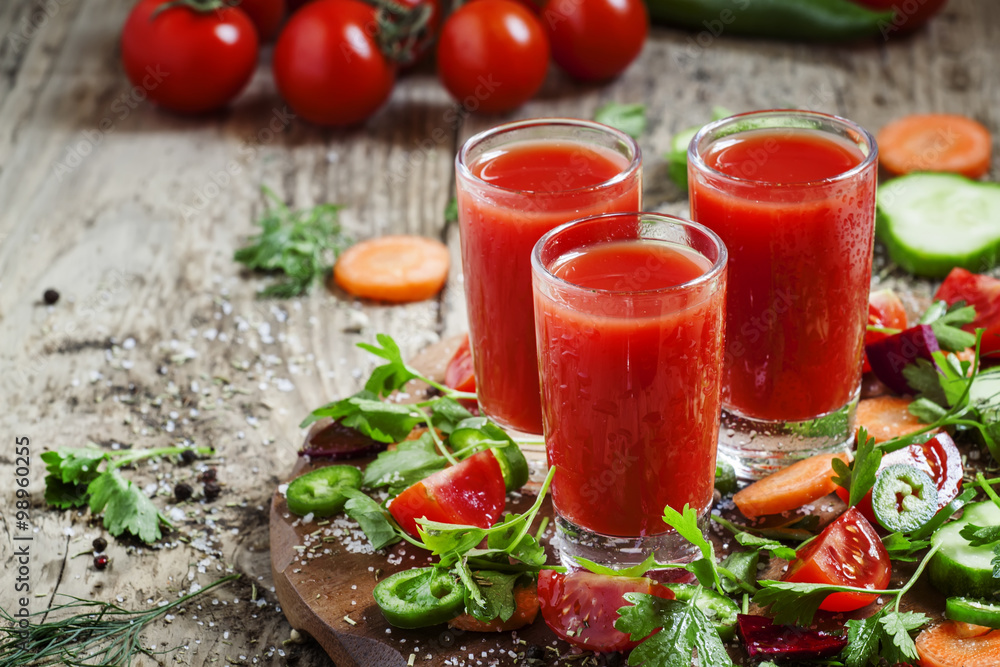 Diet vegetable juice, selective focus Diet vegetable juice, selective focus