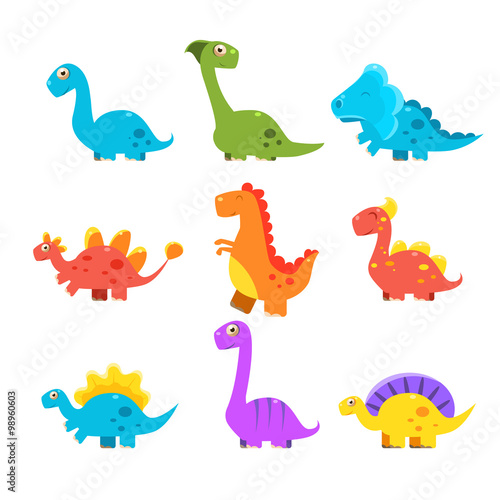 Small Colourful Dinosaur Set. Cute Vector Collection © topvectors