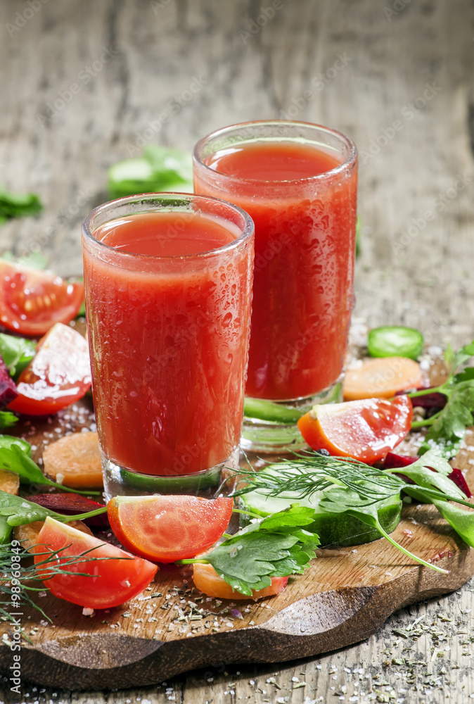 Diet vegetable juice, selective focus Diet vegetable juice, selective focus