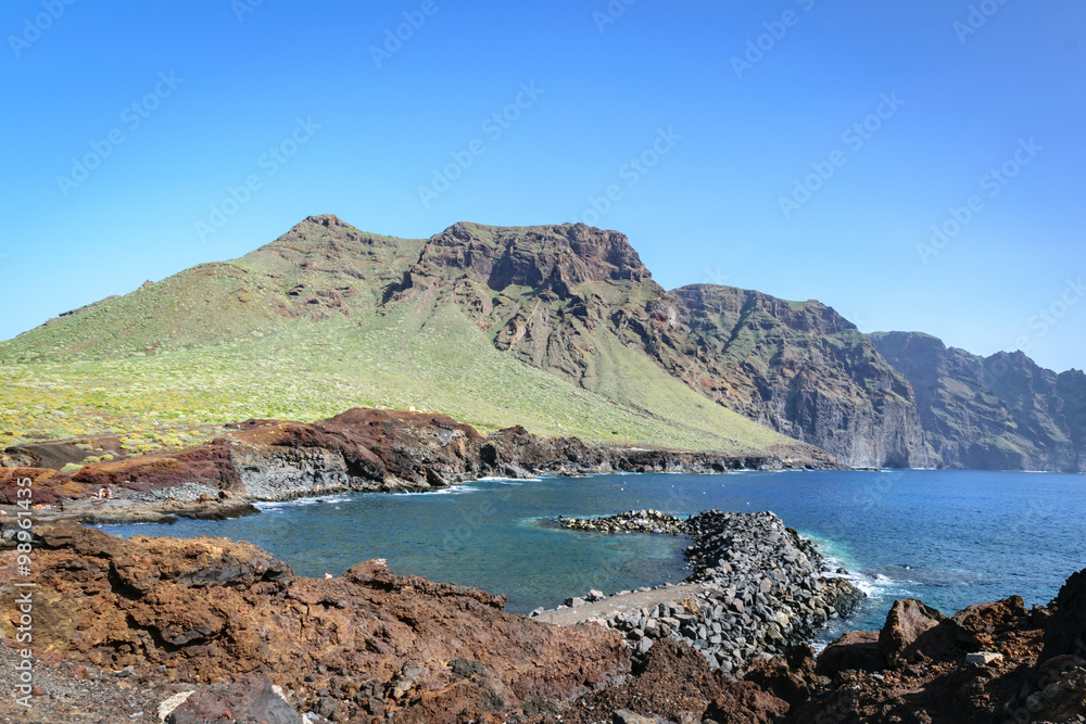 Acantilados de Los Gigantes, also known as Cliffs of the Giants, view from Punta de Teno, Tenerife