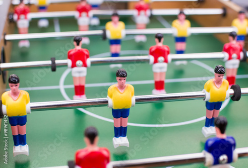 Foosball players, field view, soccer