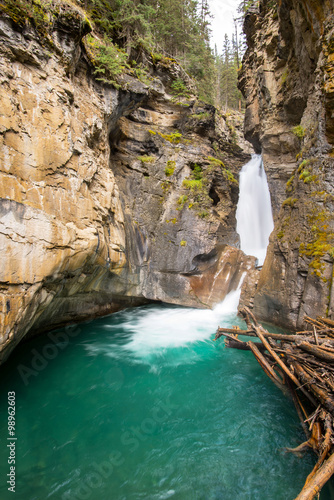 long exposure fall in the Johnston Canyon of the banff national park in alberta canada 