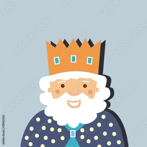 Rey Melchor sobre un fondo azul