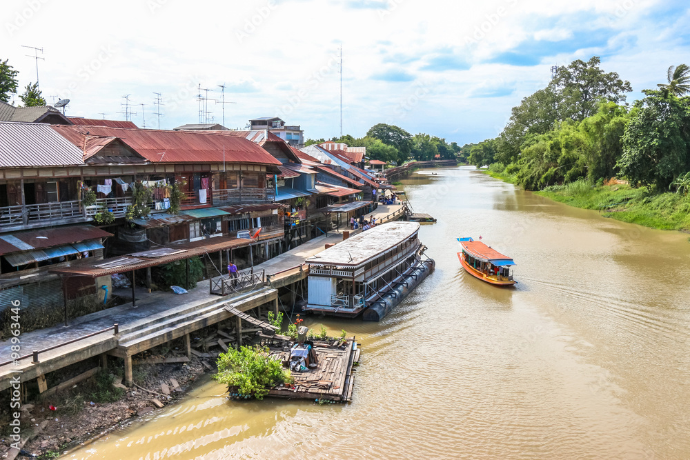 River view of Sam Chuk local market