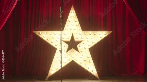 Wallpaper Mural Empty Stage with Star Scenery and Microphone Torontodigital.ca