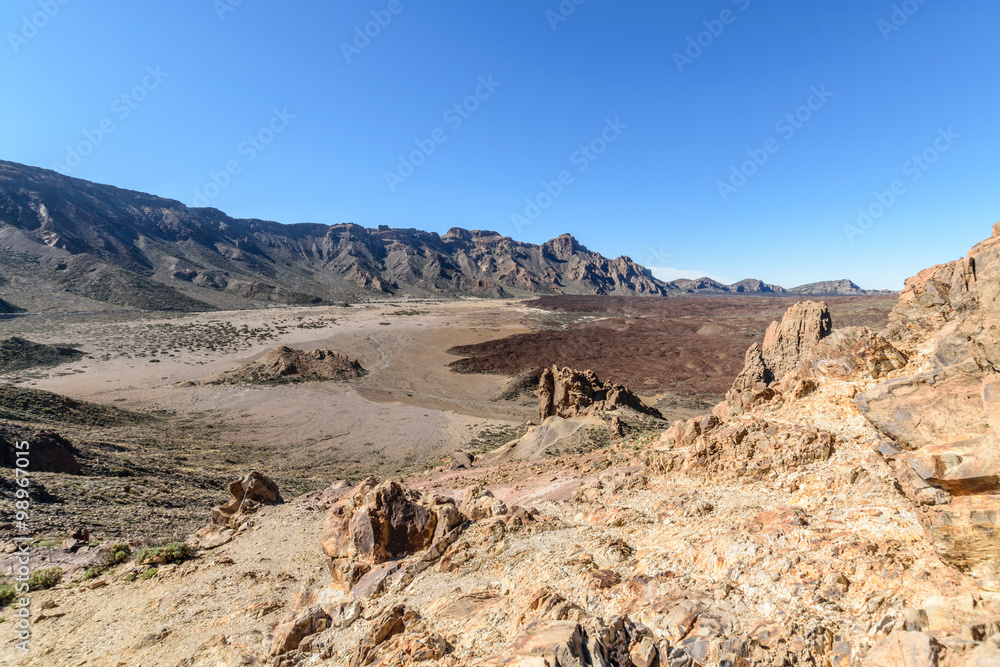 Caldera de las Cañadas, Teide on Tenerife, Canary Islands Caldera de las Cañadas, Teide on Tenerife, Canary Islands