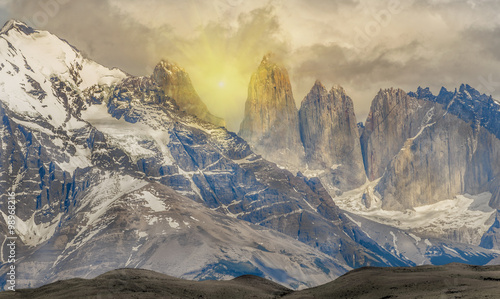 Torres del paine mountain in southern part of Chile, Patagonia
