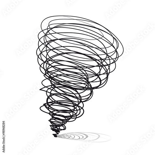 Vector hand-drawn illustrations. Cyclone tornado