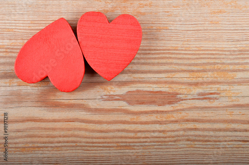 Heart on wooden background