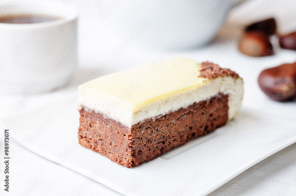 chestnut brownie cake with chestnut white chocolate mousse chestnut brownie cake with chestnut white chocolate mousse