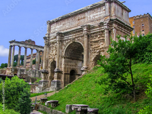 The Arch of Septimius Severus - Roman Forum - Rome, Italy
