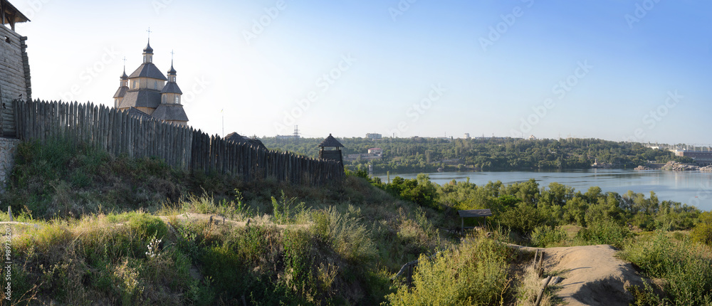 Obraz premium Fortified settlement Ukrainian Cossacks