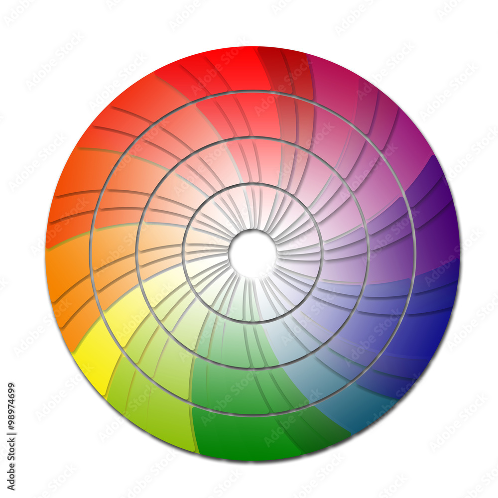 Obraz premium Color wheel concept on white background