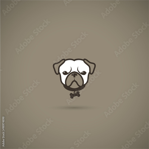 Pug dog label