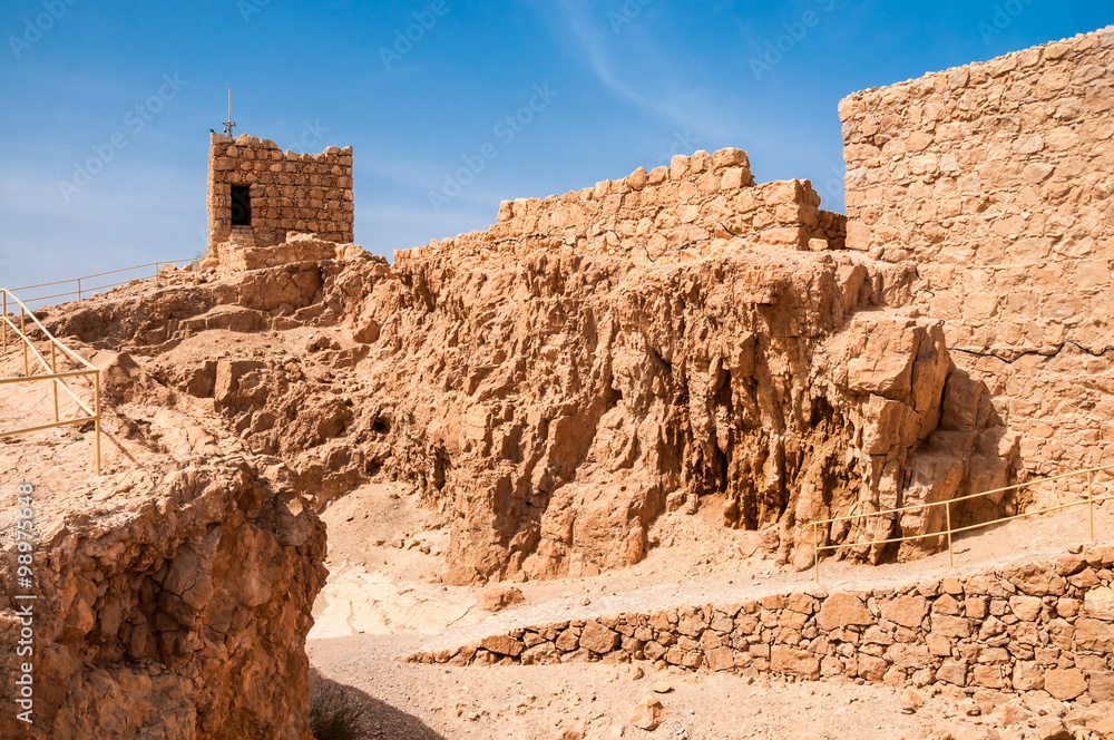 Ruins of fortress Masada, Israel. sunny day Ruins of fortress Masada, Israel. sunny day