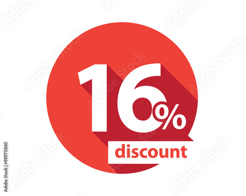 16 percent discount  red circle
