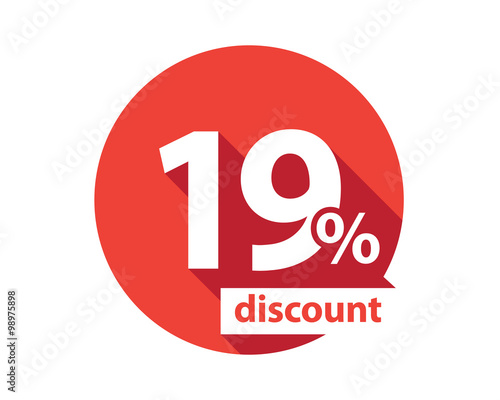 19 percent discount  red circle