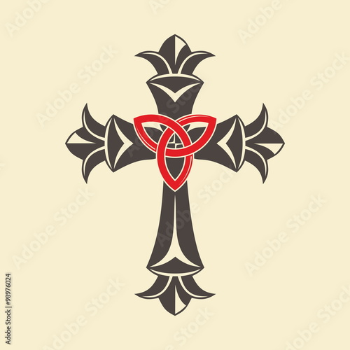 Christian cross and trinity symbol