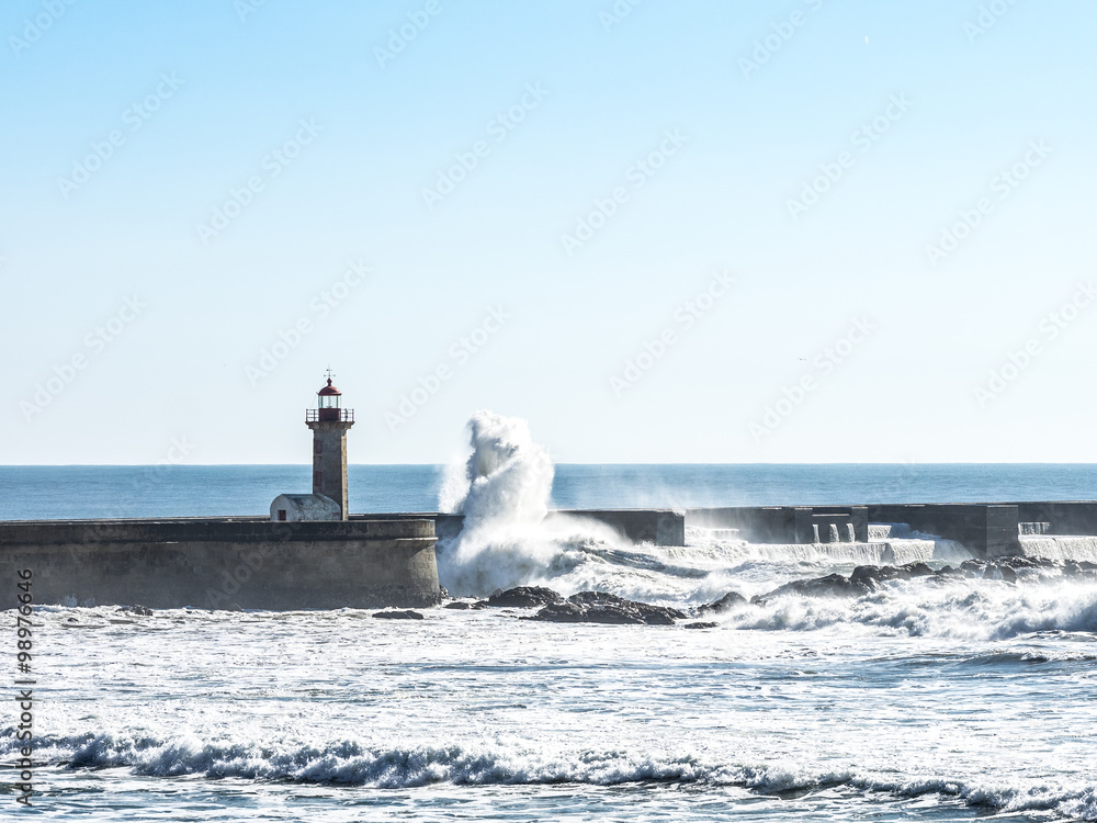 The ocean on the Felgueiras Lighthouse