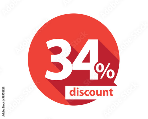 34 percent discount  red circle