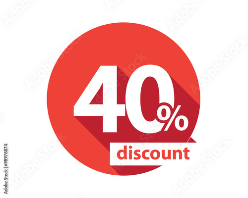 40 percent discount  red circle